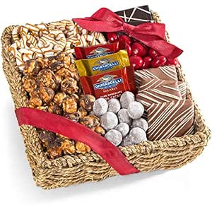 A Gift Inside Chocolate Gift Basket, Gourmet Chocolate Gift Basket with Caramel Popcorn, Chocolate Covered Cherries, Ghirardelli Chocolates & Sweet Treats, Snack Gift Basket for All Occasions