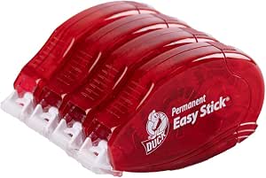 Duck Easy-Stick Adhesive Roller 4-Pack - Double Sided Tape Roller with Permanent Adhesive Tape for Arts, Crafts & Scrapbooking - 0.31 in. x 21.3 ft. Glue Tape Runner - Clear Tape - 85.2 Feet Total