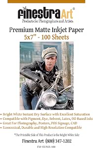 5" X 7" Premium Arctic Matte Inkjet Photo Paper - 100 Sheets